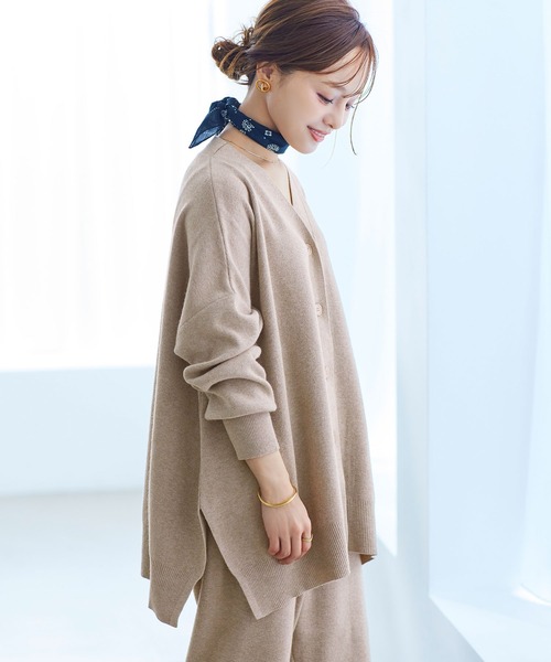 KOBE LETTUCE（コウベレタス）の「Vネックポンチョニットカーディガン（カーディガン/ボレロ・レディース・ブラック/モカ/ライトベージュ・FREE）」の12枚目の写真