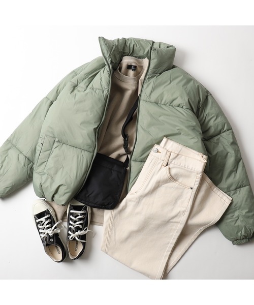 ZIP FIVE（ジップファイブ）の「【ZIP FIVE】 オーバーサイズ ナイロン 中綿 ファイバー エコダウン ジャケット / ペディン / ダウン ブルゾン / アウター（ダウンジャケット/コート・メンズ・ホワイト/ブラック/カーキ/クリーム/キャメル・SMALL/MEDIUM/LARGE/X-LARGE）」の9枚目の写真