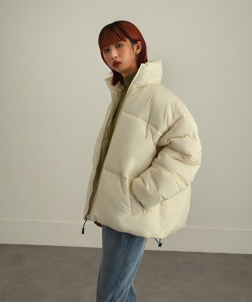 ZIP FIVE（ジップファイブ）の「【ZIP FIVE】 オーバーサイズ ナイロン 中綿 ファイバー エコダウン ジャケット / ペディン / ダウン ブルゾン / アウター（ダウンジャケット/コート・メンズ・ホワイト/ブラック/カーキ/クリーム/キャメル・SMALL/MEDIUM/LARGE/X-LARGE）」の21枚目の写真