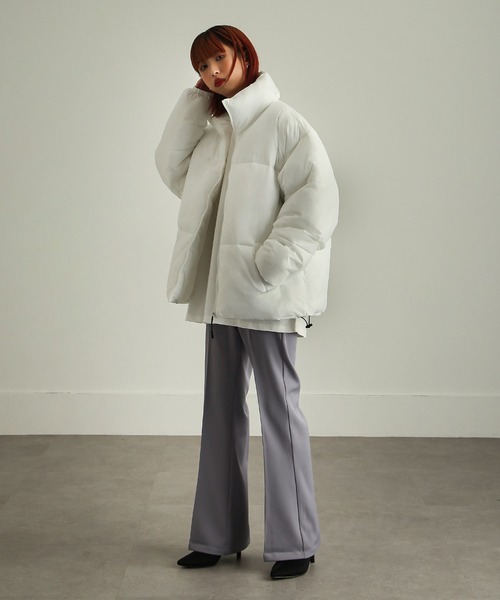 ZIP FIVE（ジップファイブ）の「【ZIP FIVE】 オーバーサイズ ナイロン 中綿 ファイバー エコダウン ジャケット / ペディン / ダウン ブルゾン / アウター（ダウンジャケット/コート・メンズ・ホワイト/ブラック/カーキ/クリーム/キャメル・SMALL/MEDIUM/LARGE/X-LARGE）」の14枚目の写真