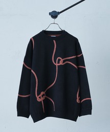 Lui's | ロープ柄ダブルジャガードクルーニット(ニット/セーター)