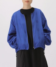 zucca ノーカラージャケット 青 ドット柄　美品 ZUCCa（ズッカ）の「ドットジャガード/ジャケット（ノーカラー