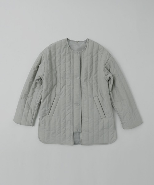 etoll.(エトル)の「3way コクーンボアベスト ラインキルトブルゾン セット(ブルゾン・レディース・ブラック/モカ/アイボリー/グレイッシュベージュ・M)」の22枚目の写真