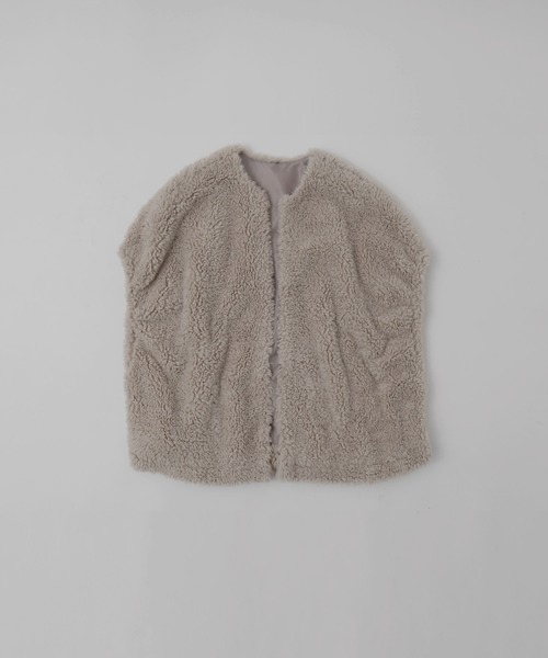 etoll.(エトル)の「3way コクーンボアベスト ラインキルトブルゾン セット(ブルゾン・レディース・ブラック/モカ/アイボリー/グレイッシュベージュ・M)」の11枚目の写真