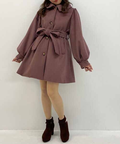 MAJESTIC LEGON(マジェスティックレゴン)の「ボリュームスリーブステンコート(ステンカラーコート・レディース・アイボリー/モカ・MEDIUM/SMALL)」の6枚目の写真