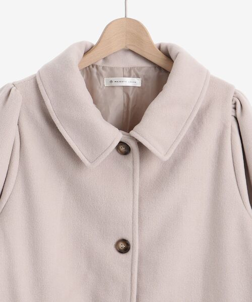 MAJESTIC LEGON(マジェスティックレゴン)の「ボリュームスリーブステンコート(ステンカラーコート・レディース・アイボリー/モカ・MEDIUM/SMALL)」の12枚目の写真