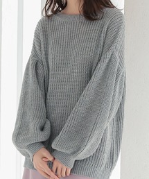 ボリューム袖ニットトップス