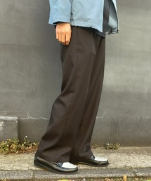 【ユニセックスで着用可能】センタープレスカラーチノワークパンツ