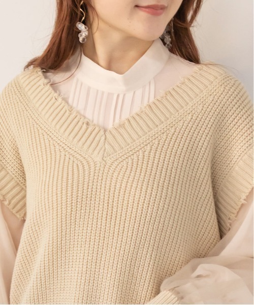 RANDA(ランダ)の「ニットトップスセットシフォンワンピース(ワンピース・レディース・ホワイト/ベージュ/ブラック・FREE)」の15枚目の写真