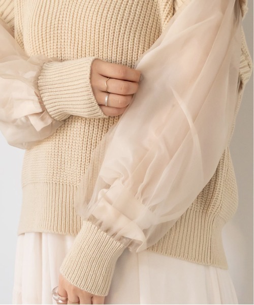 RANDA(ランダ)の「ニットトップスセットシフォンワンピース(ワンピース・レディース・ホワイト/ベージュ/ブラック・FREE)」の16枚目の写真