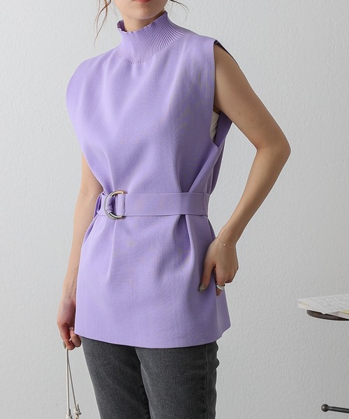 タグ付き♡CULLNI ハイネックニットジレベストゴールド金具 タグ付き♡CULLNI ハイネックニットジレベストゴールド金具