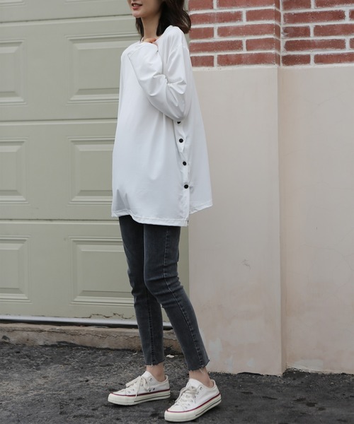 MAISON DE THERESE(メゾン ド テレーズ)の「サイドオープン 長袖ロングTシャツ(Tシャツ/カットソー・レディース・ブラック/ホワイト・X-LARGE/LARGE/MEDIUM)」の10枚目の写真