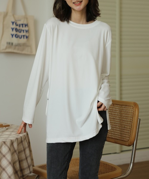 MAISON DE THERESE(メゾン ド テレーズ)の「サイドオープン 長袖ロングTシャツ(Tシャツ/カットソー・レディース・ブラック/ホワイト・X-LARGE/LARGE/MEDIUM)」の6枚目の写真