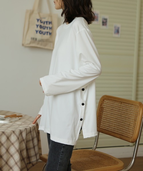 MAISON DE THERESE(メゾン ド テレーズ)の「サイドオープン 長袖ロングTシャツ(Tシャツ/カットソー・レディース・ブラック/ホワイト・X-LARGE/LARGE/MEDIUM)」の5枚目の写真