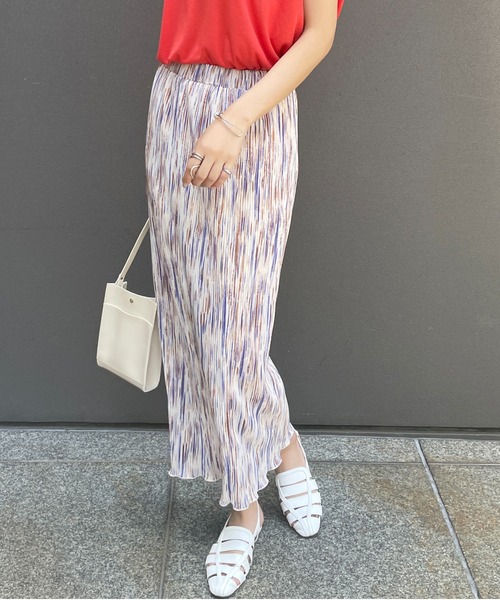 StyleSea（スタイルシー）の「サテンミニプリーツロングタイトスカート（スカート・レディース・グレー/オレンジ/グリーン・MEDIUM）」の3枚目の写真