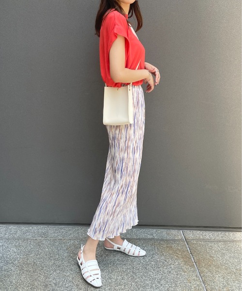 StyleSea（スタイルシー）の「サテンミニプリーツロングタイトスカート（スカート・レディース・グレー/オレンジ/グリーン・MEDIUM）」の19枚目の写真