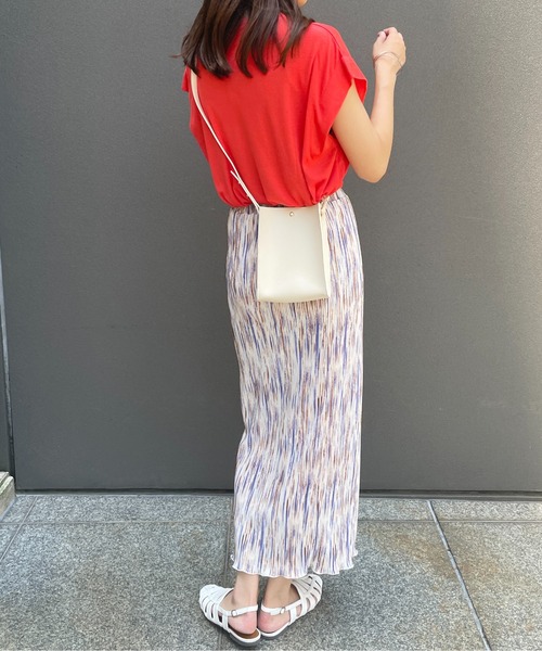 StyleSea（スタイルシー）の「サテンミニプリーツロングタイトスカート（スカート・レディース・グレー/オレンジ/グリーン・MEDIUM）」の21枚目の写真