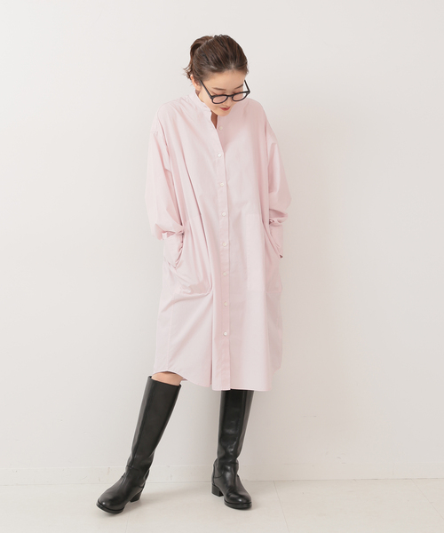 IENA（イエナ）の「コットンブロード バンドカラーシャツワンピース◆（シャツワンピース・レディース・ピンク/サックスブルー/ブルー系その他・36/38）」の21枚目の写真