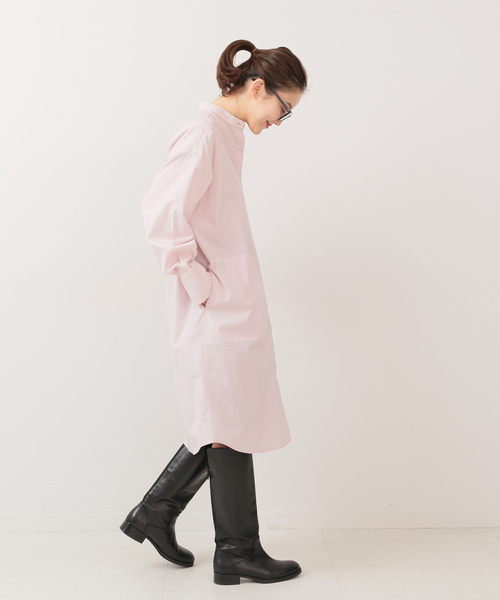 セール】コットンブロード バンドカラーシャツワンピース◇（シャツ