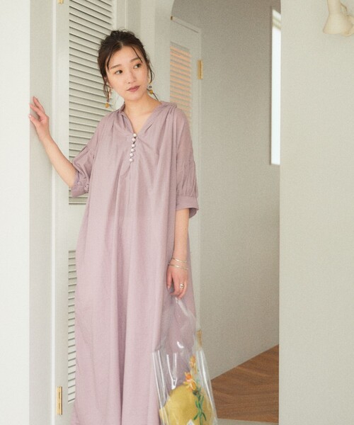 FREAK'S STORE(フリークスストア)の「▽【WEB限定】インド組紐スキッパーワンピース(ワンピース・レディース・ホワイト/ブラック/レモンイエロー/ブルーグリーン/ラベンダー・フリ-)」の6枚目の写真