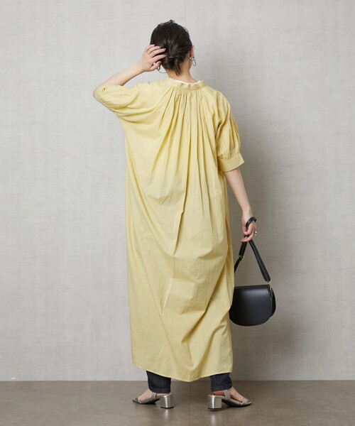 FREAK'S STORE(フリークスストア)の「▽【WEB限定】インド組紐スキッパーワンピース(ワンピース・レディース・ホワイト/ブラック/レモンイエロー/ブルーグリーン/ラベンダー・フリ-)」の7枚目の写真