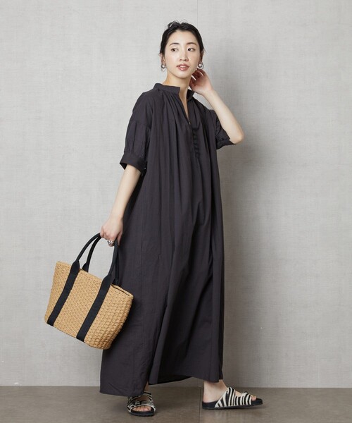 FREAK'S STORE(フリークスストア)の「▽【WEB限定】インド組紐スキッパーワンピース(ワンピース・レディース・ホワイト/ブラック/レモンイエロー/ブルーグリーン/ラベンダー・フリ-)」の3枚目の写真