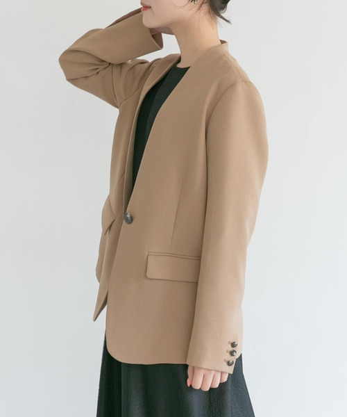 URBAN RESEARCH ROSSO(アーバンリサーチロッソ)の「ノーカラージャケット(ノーカラージャケット・レディース・ネイビー/ベージュ・FREE)」の7枚目の写真