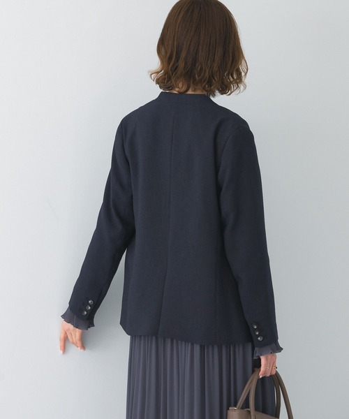 URBAN RESEARCH ROSSO(アーバンリサーチロッソ)の「ノーカラージャケット(ノーカラージャケット・レディース・ネイビー/ベージュ・FREE)」の11枚目の写真