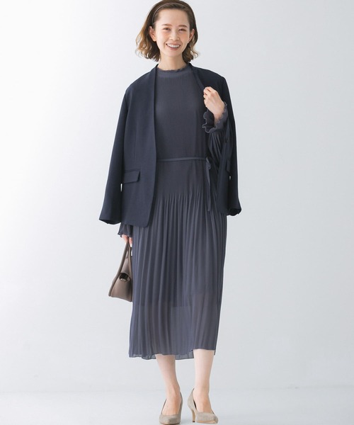 URBAN RESEARCH ROSSO(アーバンリサーチロッソ)の「ノーカラージャケット(ノーカラージャケット・レディース・ネイビー/ベージュ・FREE)」の12枚目の写真