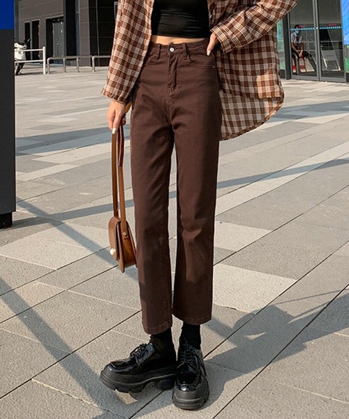me+em select（ミームセレクト）の「【４サイズ展開 】ハイウエストストレッチ着痩せデニムパンツ（デニムパンツ・レディース・ブラック/ブラウン/ブルー/ホワイト・SMALL/MEDIUM/LARGE/X-LARGE）」の7枚目の写真