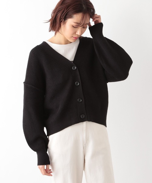 GLOBAL WORK（グローバルワーク）の「洗えるアゼショートカーディガン/265448（カーディガン/ボレロ・レディース・グリーン系その他3/オフホワイト/ブラック/ピンク系その他3・LARGE/MEDIUM）」の7枚目の写真