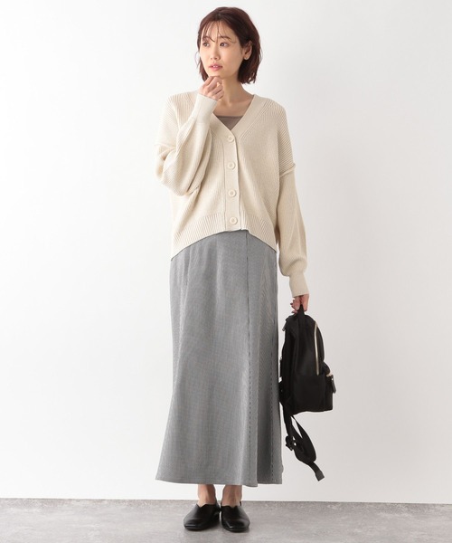 GLOBAL WORK（グローバルワーク）の「洗えるアゼショートカーディガン/265448（カーディガン/ボレロ・レディース・グリーン系その他3/オフホワイト/ブラック/ピンク系その他3・LARGE/MEDIUM）」の8枚目の写真