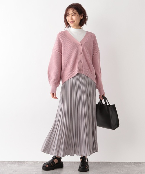 GLOBAL WORK（グローバルワーク）の「洗えるアゼショートカーディガン/265448（カーディガン/ボレロ・レディース・グリーン系その他3/オフホワイト/ブラック/ピンク系その他3・LARGE/MEDIUM）」の9枚目の写真