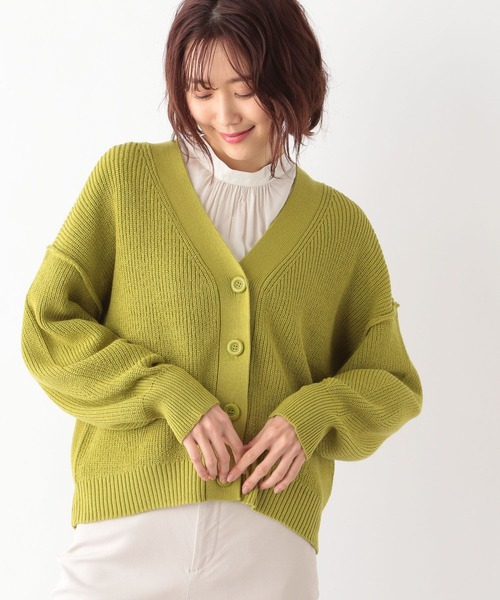 GLOBAL WORK（グローバルワーク）の「洗えるアゼショートカーディガン/265448（カーディガン/ボレロ・レディース・グリーン系その他3/オフホワイト/ブラック/ピンク系その他3・LARGE/MEDIUM）」の11枚目の写真