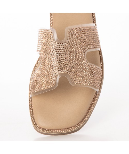 Realta（レアルタ）の「Realta(レアルタ)Hカットラインストーンフラットサンダル（サンダル・レディース・ピンク/ブラック/シルバー・LL/S/M/L）」の5枚目の写真