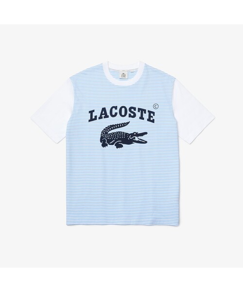 LACOSTE L!VE(ラコステライブ)の「ラコステライブ スリーブ切り替えボーダーTシャツ(Tシャツ/カットソー・メンズ・グリーン/ライトブルー・S/M/L/XS)」の15枚目の写真