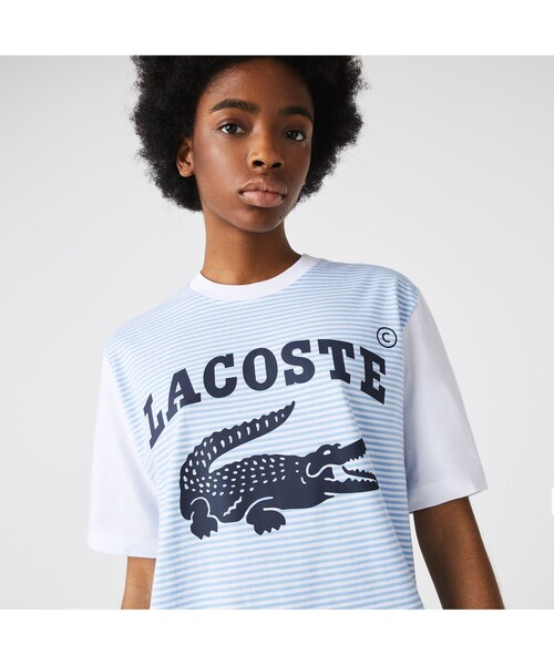 LACOSTE L!VE(ラコステライブ)の「ラコステライブ スリーブ切り替えボーダーTシャツ(Tシャツ/カットソー・メンズ・グリーン/ライトブルー・S/M/L/XS)」の14枚目の写真