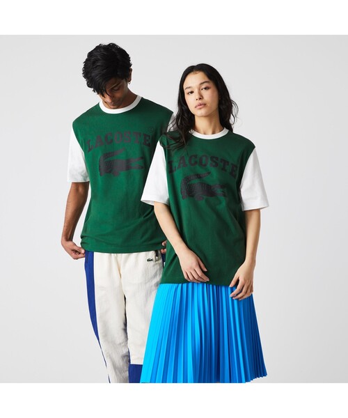 LACOSTE L!VE(ラコステライブ)の「ラコステライブ スリーブ切り替えボーダーTシャツ(Tシャツ/カットソー・メンズ・グリーン/ライトブルー・S/M/L/XS)」の10枚目の写真