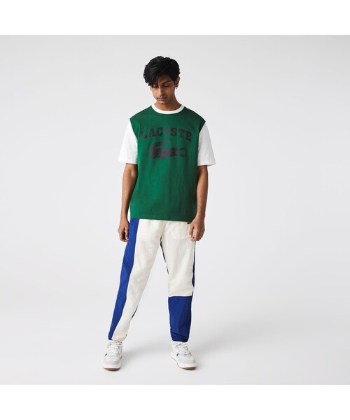 LACOSTE L!VE(ラコステライブ)の「ラコステライブ スリーブ切り替えボーダーTシャツ(Tシャツ/カットソー・メンズ・グリーン/ライトブルー・S/M/L/XS)」の8枚目の写真