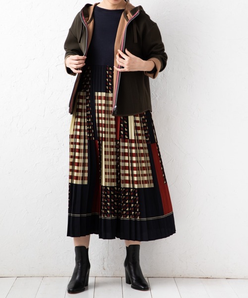 aunt lily(アントリリー)の「ダンボールニット フーディブルゾン | パーカー ジップアップ(ブルゾン・レディース・ライトグレー/ブラック/カーキ/グレイッシュブルー・LL/3L/M/L/S)」の7枚目の写真