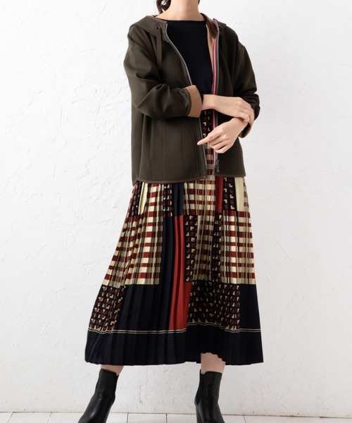 aunt lily(アントリリー)の「ダンボールニット フーディブルゾン | パーカー ジップアップ(ブルゾン・レディース・ライトグレー/ブラック/カーキ/グレイッシュブルー・LL/3L/M/L/S)」の11枚目の写真