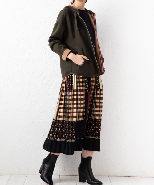 aunt lily(アントリリー)の「ダンボールニット フーディブルゾン | パーカー ジップアップ(ブルゾン・レディース・ライトグレー/ブラック/カーキ/グレイッシュブルー・LL/3L/M/L/S)」の16枚目の写真