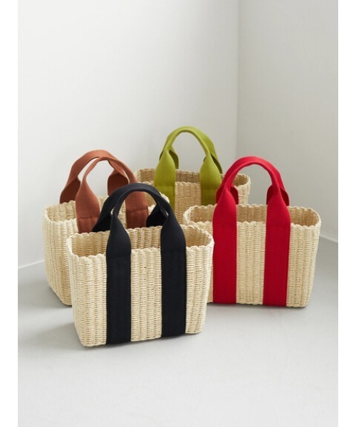 Green Parks(グリーンパークス)の「・ワイドテープかごバッグ(ハンドバッグ・レディース・ブラック/レッド/ライトブラウン/グリーン系その他3・FREE)」の5枚目の写真