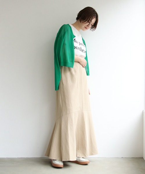 notch.（ノッチ）の「シアーカラー２WAYショートカーデ（カーディガン/ボレロ・レディース・ブラック/グリーン/ライム/ブルー/ライトブルー/ピンク/オレンジ/オフホワイト/イエロー/ブラウン・M）」の21枚目の写真