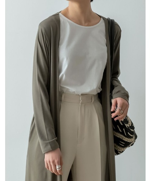 Re:EDIT（リエディ）の「ベーシックコットンタンクトップ（タンクトップ・レディース・オフホワイト/ブラック/グレイッシュベージュ・LARGE/MEDIUM）」の7枚目の写真