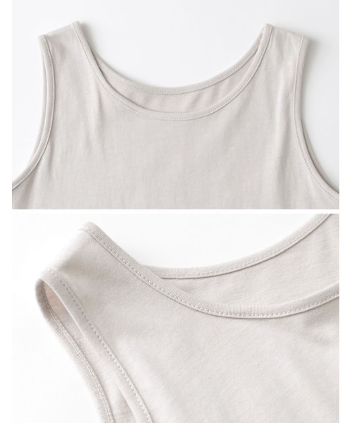 Re:EDIT（リエディ）の「ベーシックコットンタンクトップ（タンクトップ・レディース・オフホワイト/ブラック/グレイッシュベージュ・LARGE/MEDIUM）」の18枚目の写真