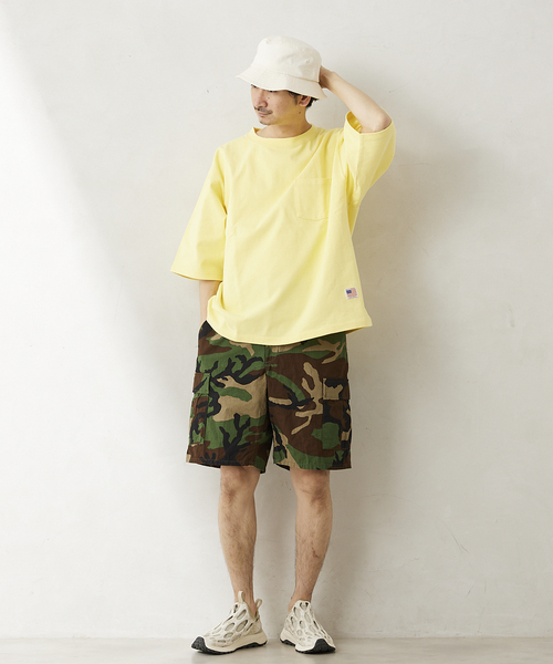 JOURNAL STANDARD relume(ジャーナルスタンダード レリューム)の「USA オーバーサイズ ヘビーオンス Tシャツ(Tシャツ/カットソー・メンズ・ホワイト/ブラック/サックスブルー/イエロー/グリーン/ライトホワイト・MEDIUM/LARGE)」の6枚目の写真