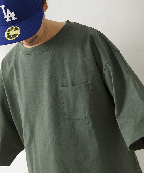 JOURNAL STANDARD relume(ジャーナルスタンダード レリューム)の「USA オーバーサイズ ヘビーオンス Tシャツ(Tシャツ/カットソー・メンズ・ホワイト/ブラック/サックスブルー/イエロー/グリーン/ライトホワイト・MEDIUM/LARGE)」の10枚目の写真