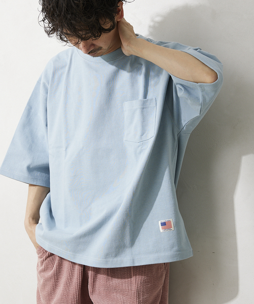 JOURNAL STANDARD relume(ジャーナルスタンダード レリューム)の「USA オーバーサイズ ヘビーオンス Tシャツ(Tシャツ/カットソー・メンズ・ホワイト/ブラック/サックスブルー/イエロー/グリーン/ライトホワイト・MEDIUM/LARGE)」の14枚目の写真