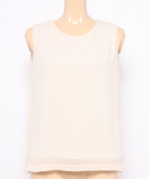 NICOLE white（ニコルホワイト）の「楊柳エンボスタンクトップ（タンクトップ・レディース・ブラック/ブルー/オフホワイト・FREE）」の2枚目の写真